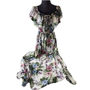 Windsor Floral Off Shoulder Romper Shorts With Train Size M